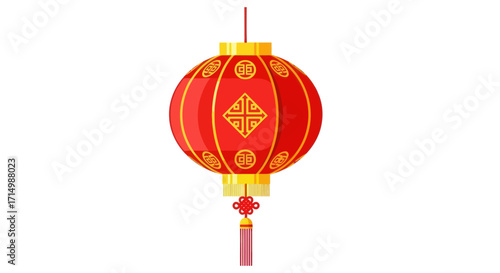 Traditional Red and Gold Chinese Lantern with Tassel.
