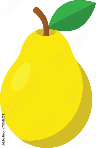 yellow pear fruit vector icon for autumn season