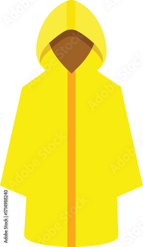 yellow raincoat for autumn fall season vector icon illustration