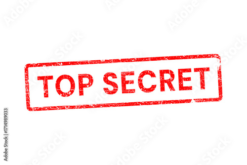 Top secret stamp red glow iconic symbol of confidentiality and classified information isolated on transparent background