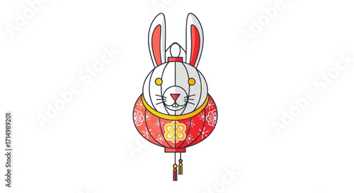 Festive Rabbit Lantern: Chinese New Year Decoration.
