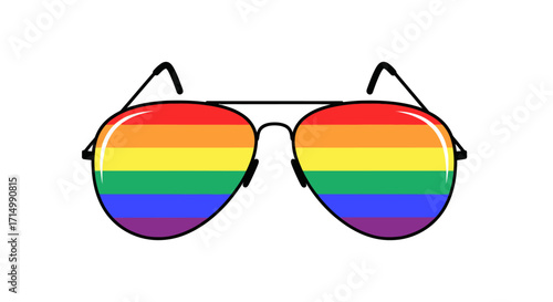 Rainbow Aviator Sunglasses: Pride Symbol with Colorful Lenses.