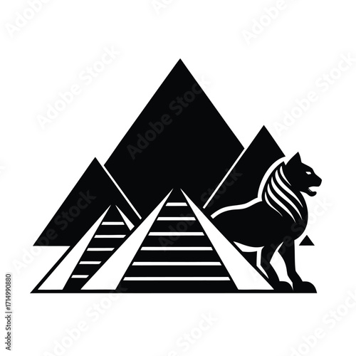 Pyramids of Giza Egyptian Wonder Silhouette