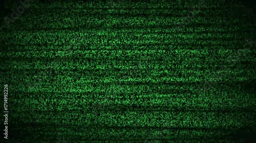 Abstract broken or no signal television, TV or computer screen glitch with noisy grain and lines background overlay, loop able 4K UHD