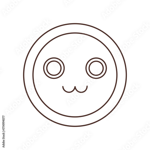 A vibrant vector icon of a smiling face, a symbol of happiness and fun