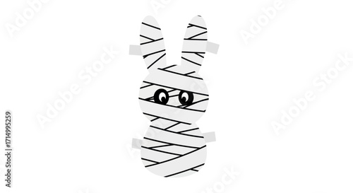 Cartoon Mummy Rabbit Halloween Decor.