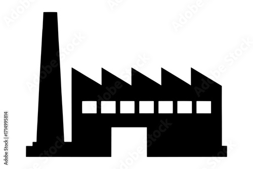 Silhouette of  industrial manufacturing production factory 