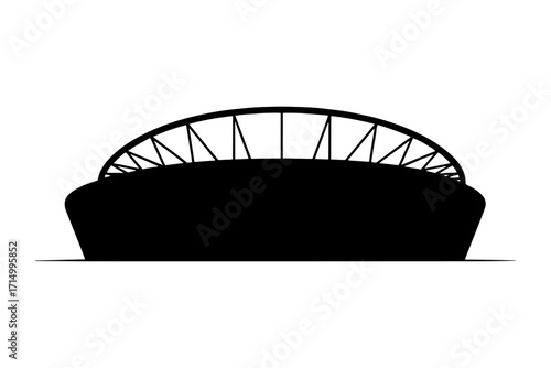 Silhouette of  modern stadium arena