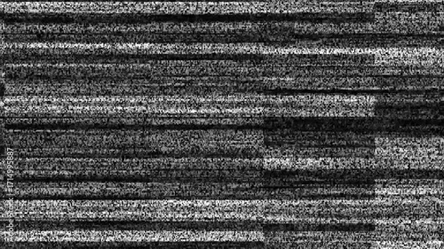 Tv screen noise grainy footage overlay. Old TV Glitch Disturbances on a Black Background. Analog Static Noise texture overlay. VHS Glitch. Bad TV signal. CRT transitions. Scan lines interference.