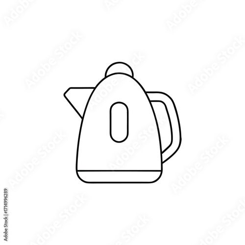 Vector illustration of an electric kettle with a plastic handle, isolated on a white background
