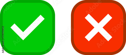Green checkmark and red x icons for yes or no decisions
