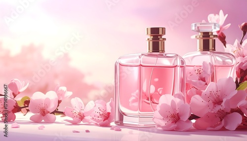 Delicate Floral Perfume Bottles with Sakura Blossoms