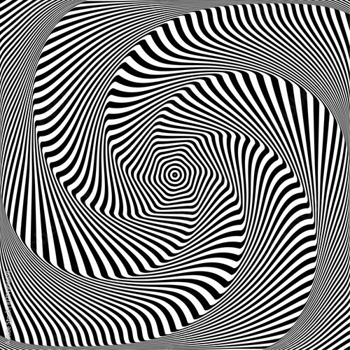 Abstract Op Art Black and White Design.