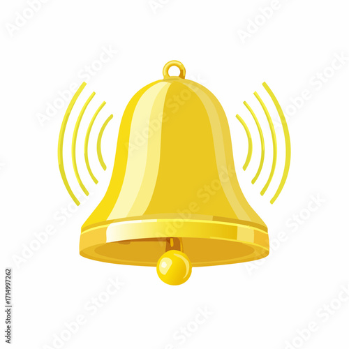 Golden Call to Action: A shiny, golden bell emits radiating sound waves, a visually striking emblem of alerts and announcements. This image conveys a sense of immediacy and importance.
