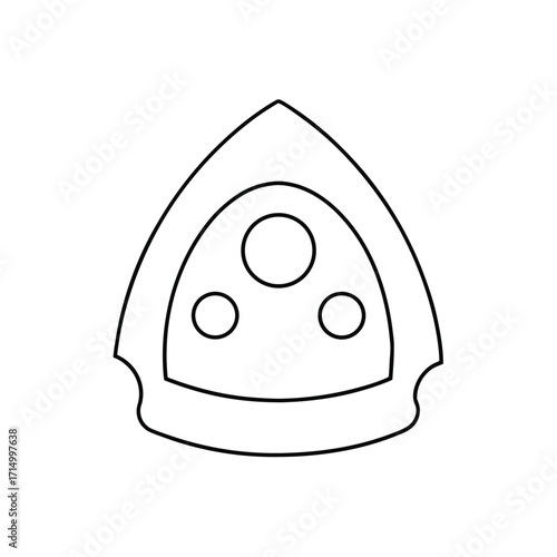 A vector illustration of a military green helmet with a steam iron icon on it