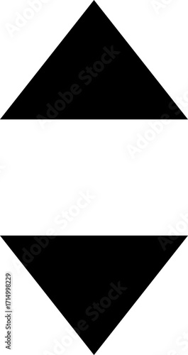 Black up and down arrows on white background