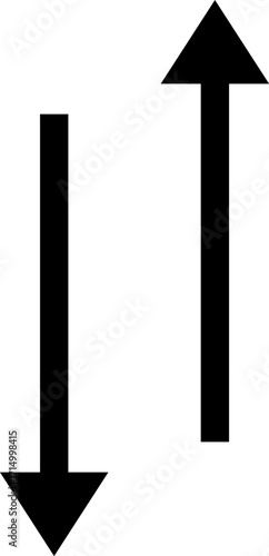Opposite direction arrows symbolizing contrast and movement