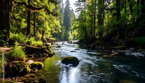 Lush forest stream