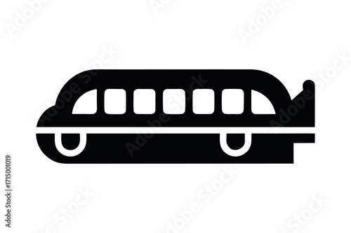 Subway Black Silhouette Vector Icon on White Background