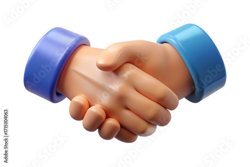 3d handshake symbol representing trust partnership and agreement between two people