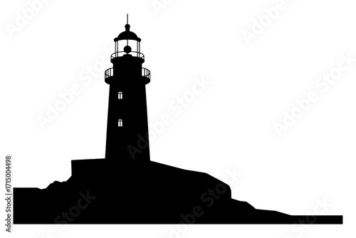 Lighthouse silhouette standing tall, symbol of guidance and hope