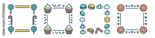 pastel candy frames border set