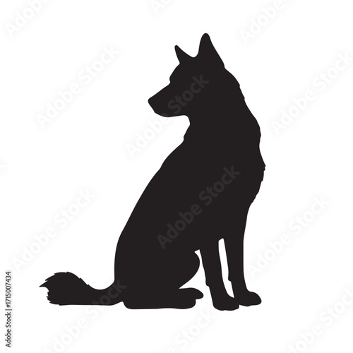 Wallpaper Mural black dog silhouette vector on white background  Torontodigital.ca