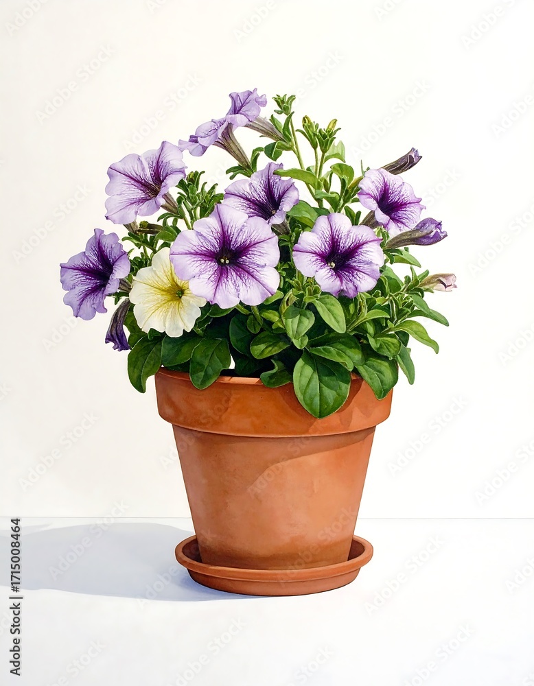 Naklejka premium Flowers in terracotta pot