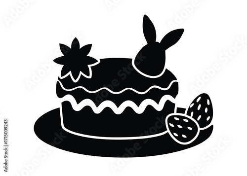 easter cake silhouette vector art icon