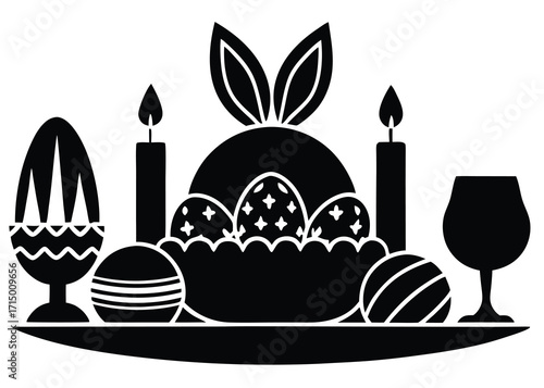 easter feast silhouette vector art icon
