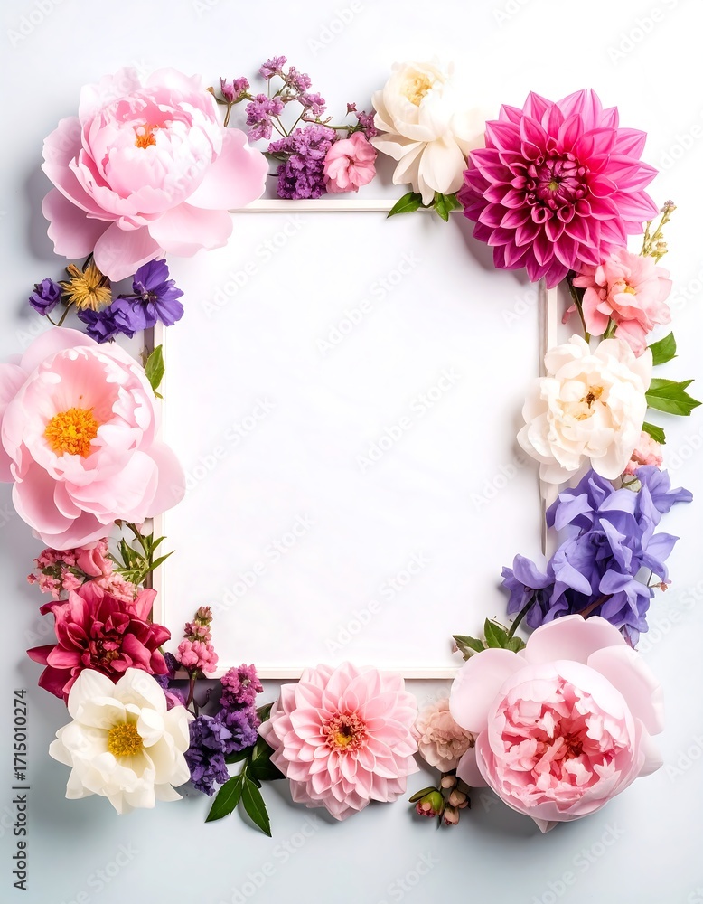 Obraz premium Floral frame with blank space