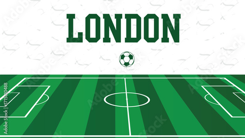 London Drawings Of City Names, England Football green field, Vector Illustration Abstract Editable image, Social Media and web Post
