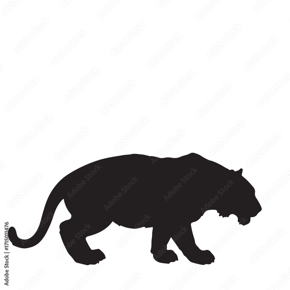 Fototapeta premium Panther silhouette vector on white background 