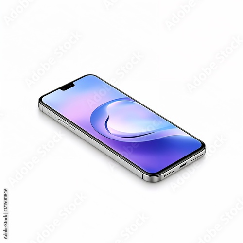 Smartphone isolated on pure white background