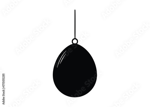 hanging egg silhouette vector art icon