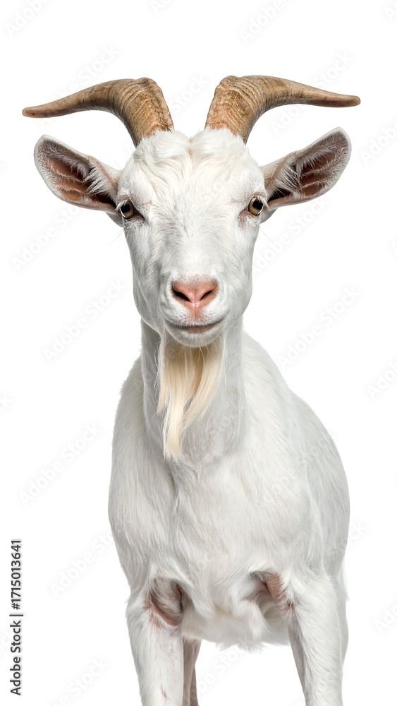 Fototapeta premium Close-up portrait of a white goat