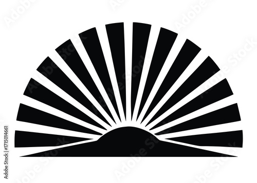 sun rays cross silhouette vector art icon