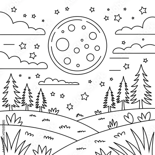 Christmas Coloring Page – Festive Holiday Season Illustration for Kids and Adults