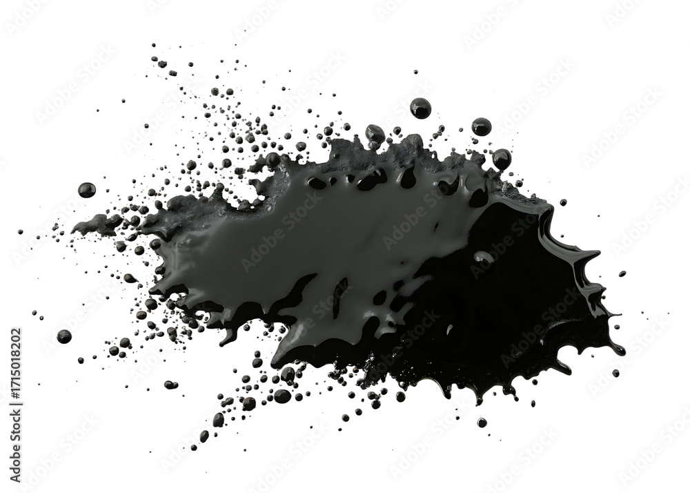 Obraz premium black ink splash isolated on a transparent background.PNG