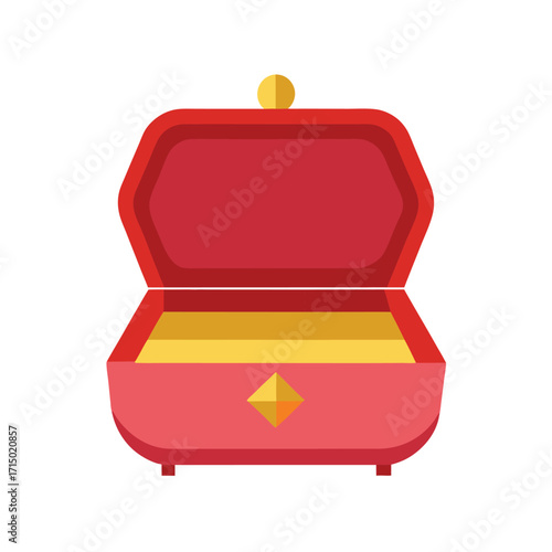 jewelry box mockup flat color illustration