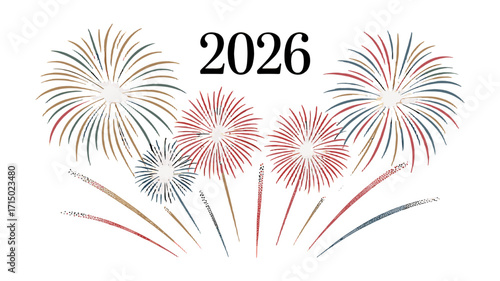 Fireworks display for the year 2026, a burst of joy and celebration.