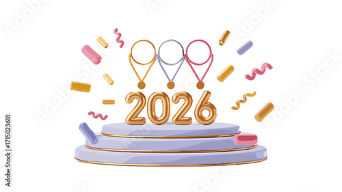 Olympic Games 2026 celebration on stage.
