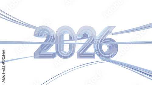 The year 2026 is displayed in a modern, futuristic style with elegant lines creating a sense of forward momentum.