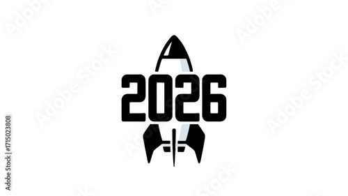 A rocket ship logo for 2026.