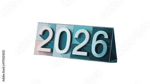 Visual representation of the year 2026, a modern calendar design.