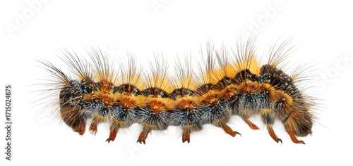 Caterpillar crawling on leaf nature outdoors PNG, isolated on transparent background