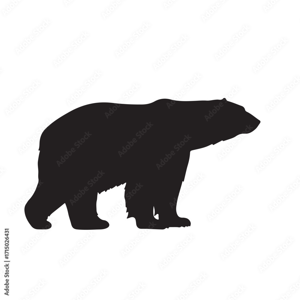 Fototapeta premium black bear silhouette vector on white background 