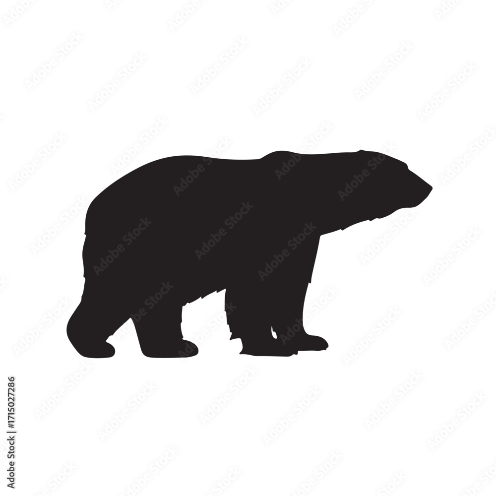 Fototapeta premium silhouette of a polar bear vector image on white background 