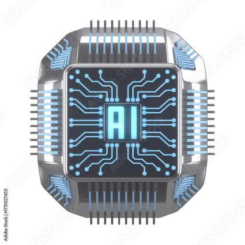 Artificial Intelligence Chip Illustration Representing Technological Advancement and Innovation