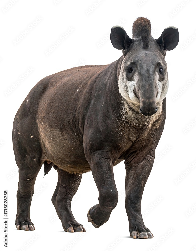 Fototapeta premium Mammal, walking, against white